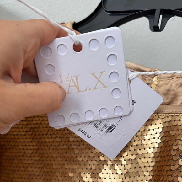 Gold Sequin Top and Skirt Set - Picture 2 of 2